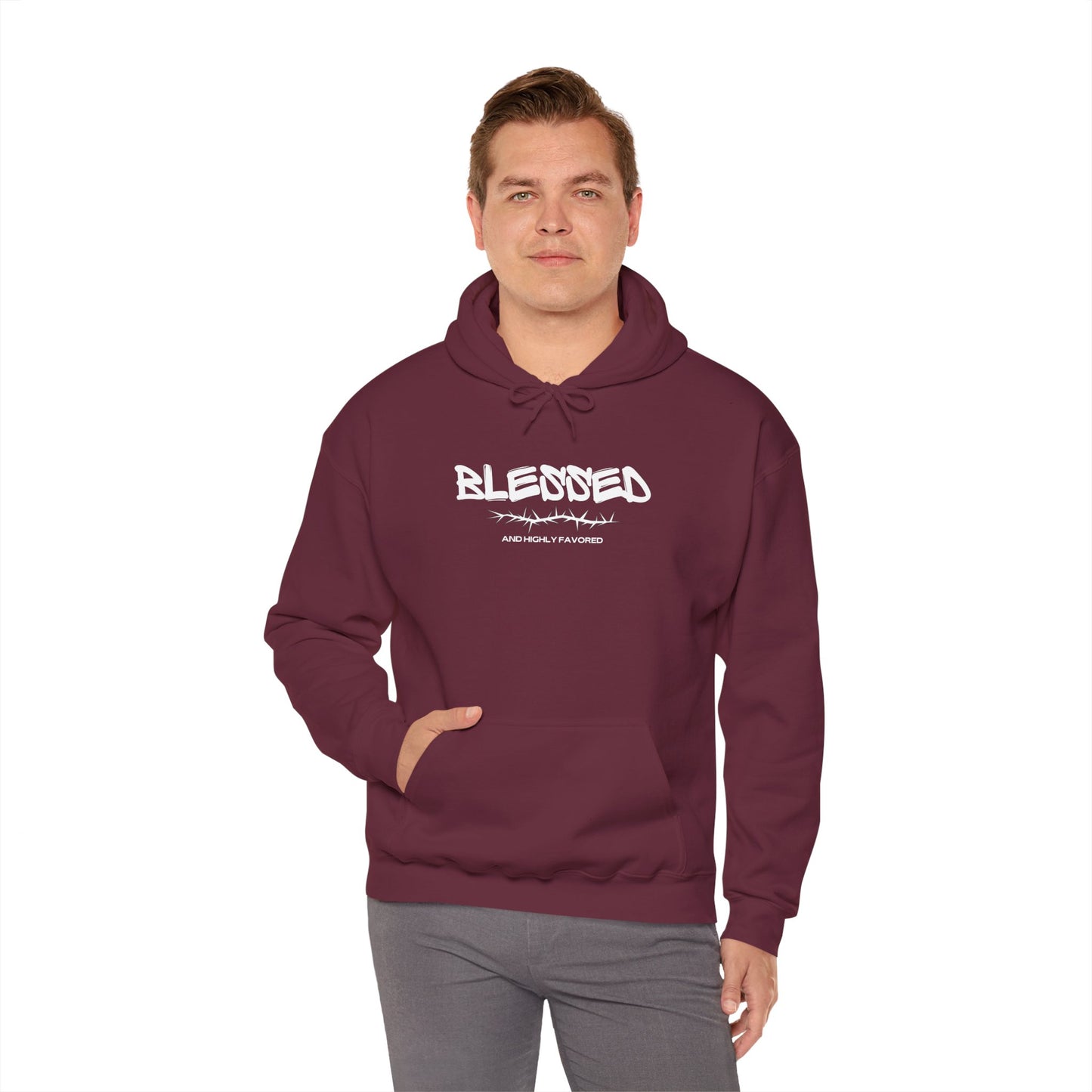 Blessed Men's Heavy Blend Hoodie - Inspirational Graphic Hoodie