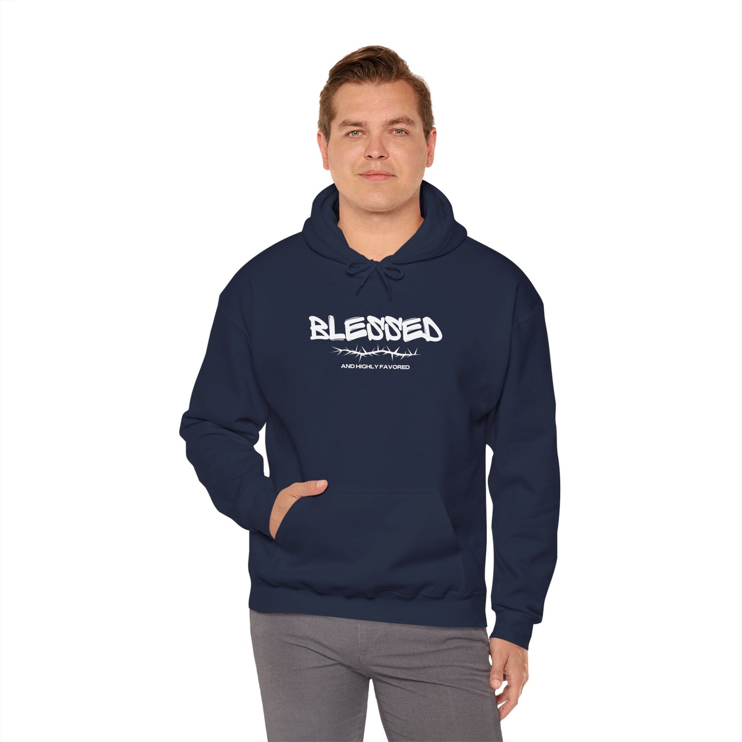 Blessed Men's Heavy Blend Hoodie - Inspirational Graphic Hoodie