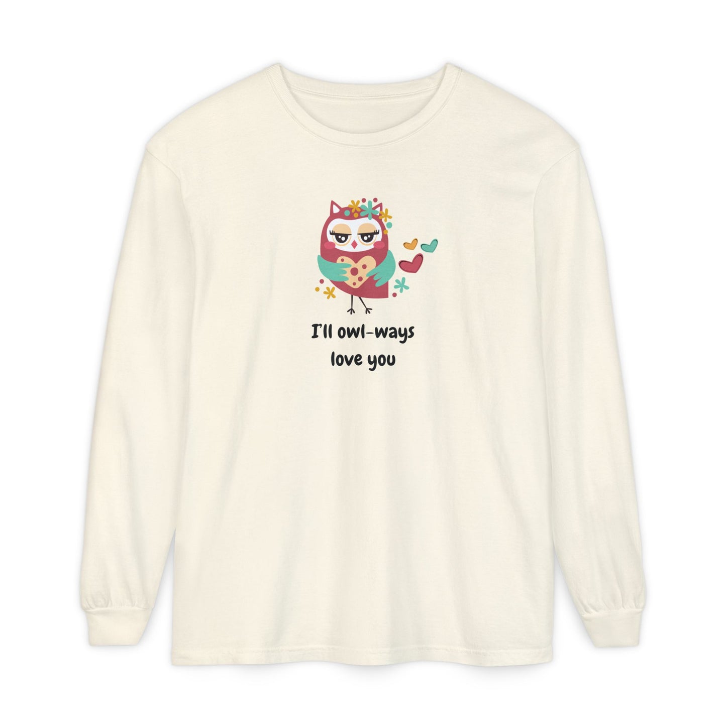 Women's Cute Owl Long Sleeve Pajama Top