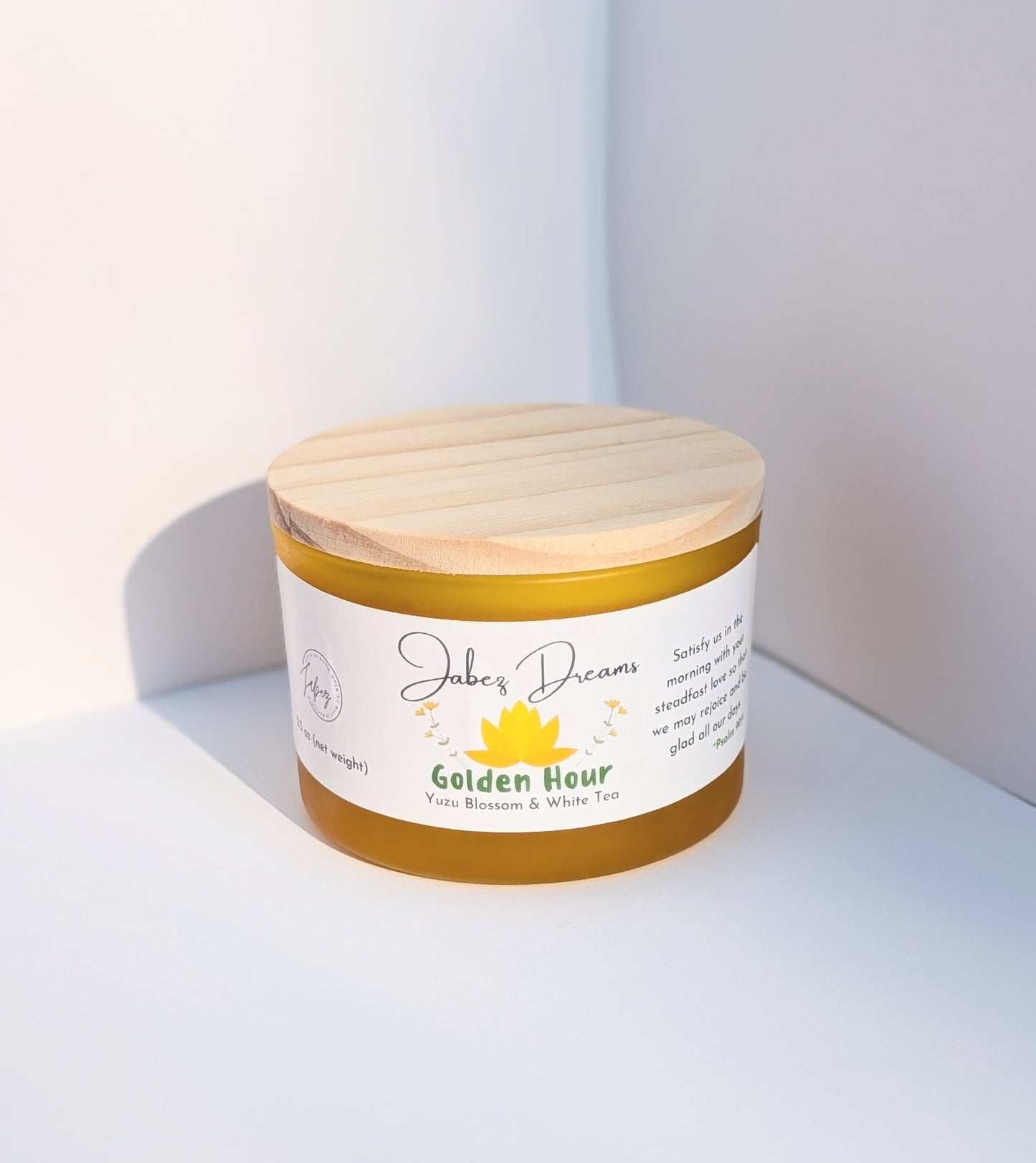 Golden Hour Candle with Bible Verse