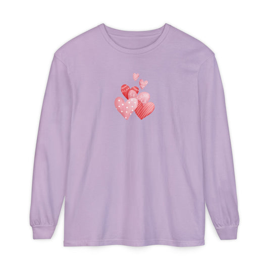 Women's Hearts Long Sleeve Pyjama Top