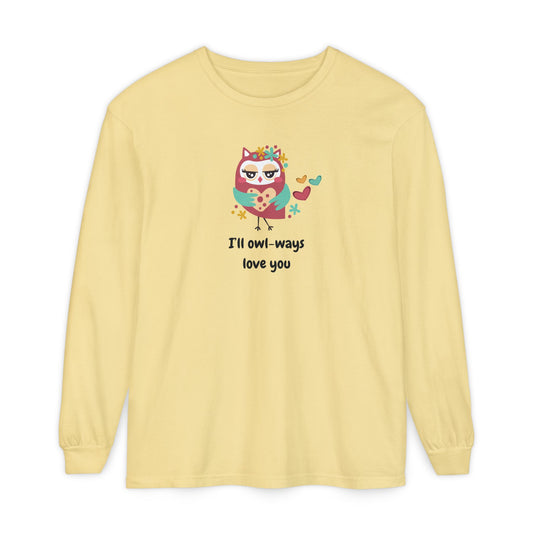Women's Cute Owl Long Sleeve Pajama Top