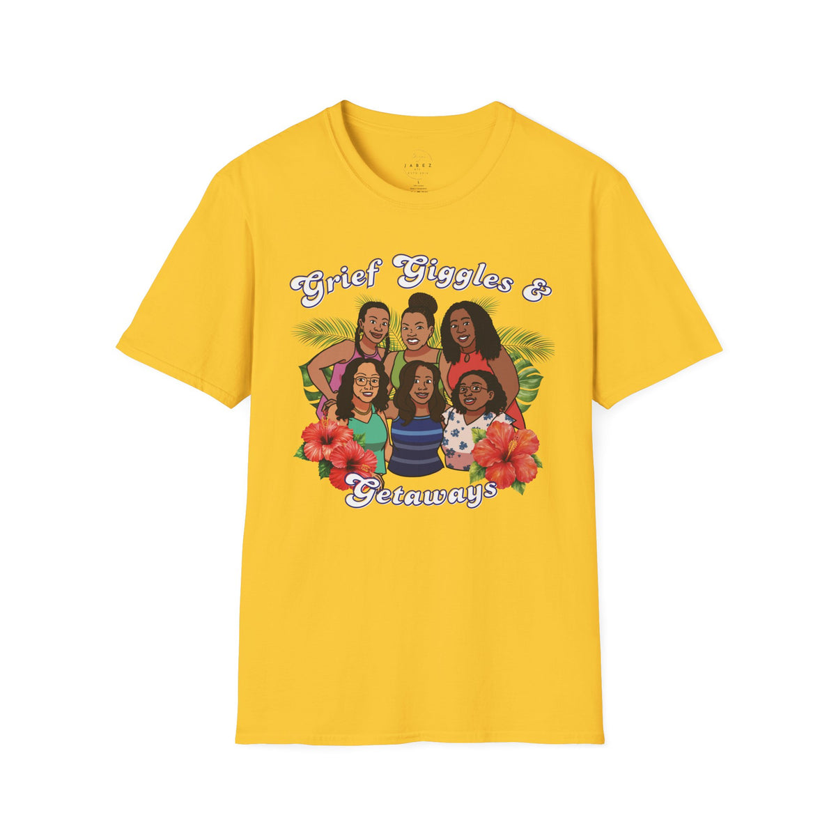Grief Giggles & Getaways Yellow & White Soft Style Tee
