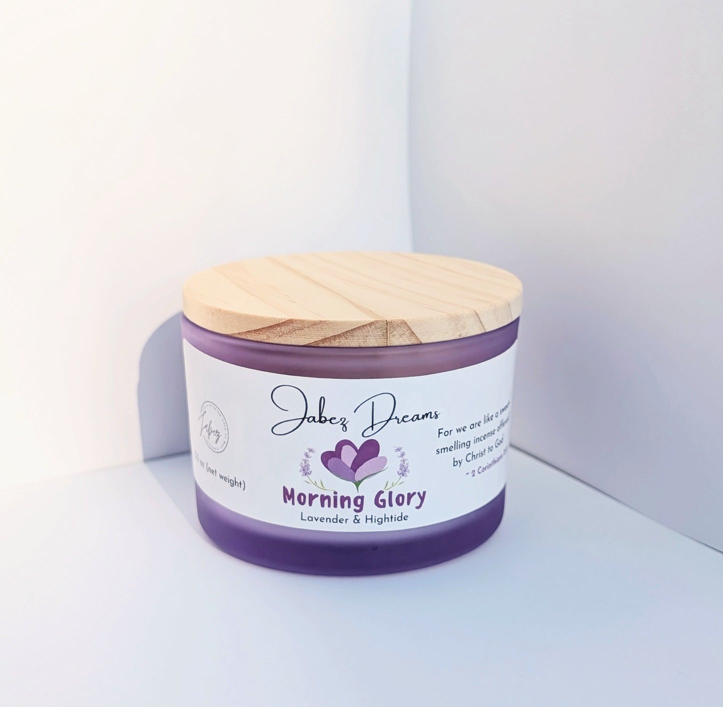 Morning Glory Candle with Bible Verse