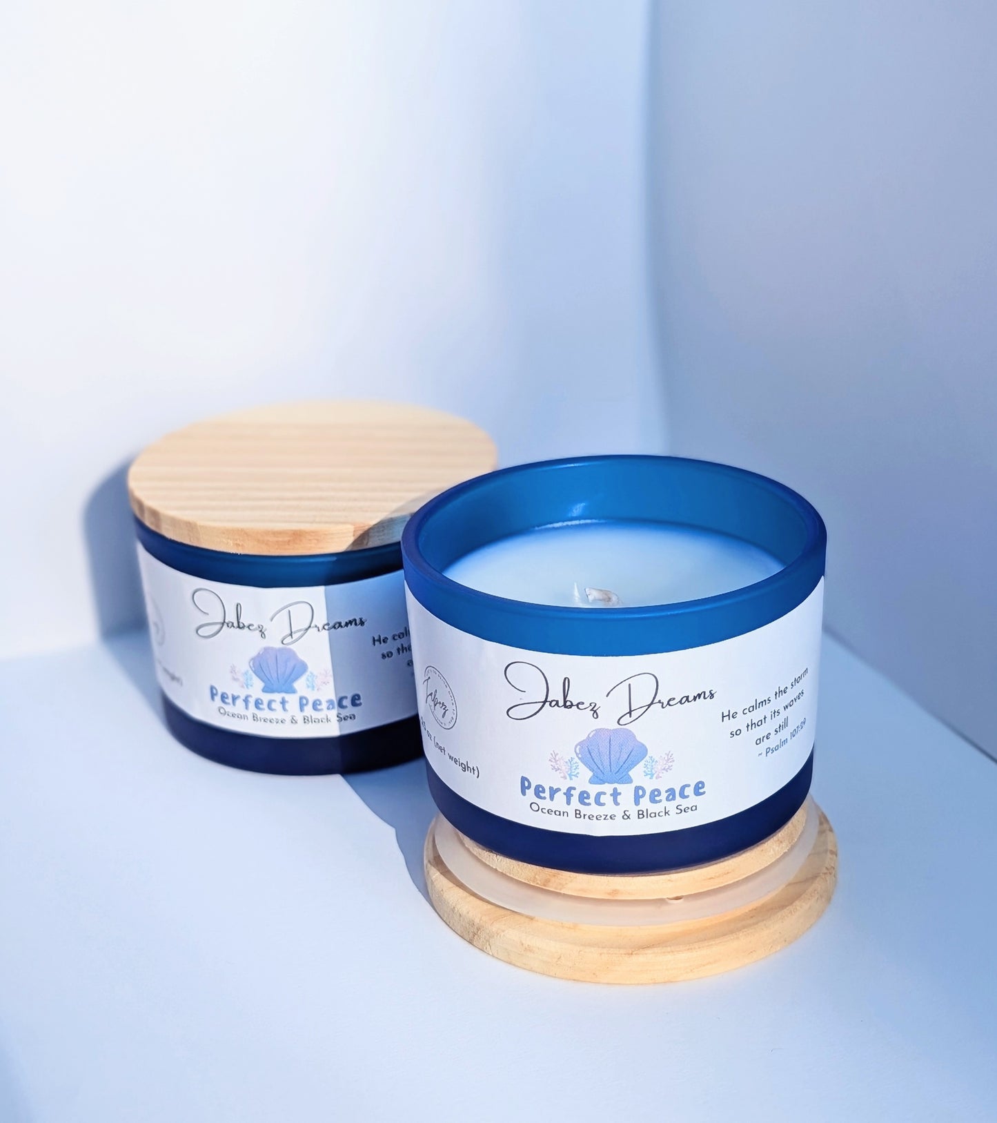 Perfect Peace Candle with Bible Verse