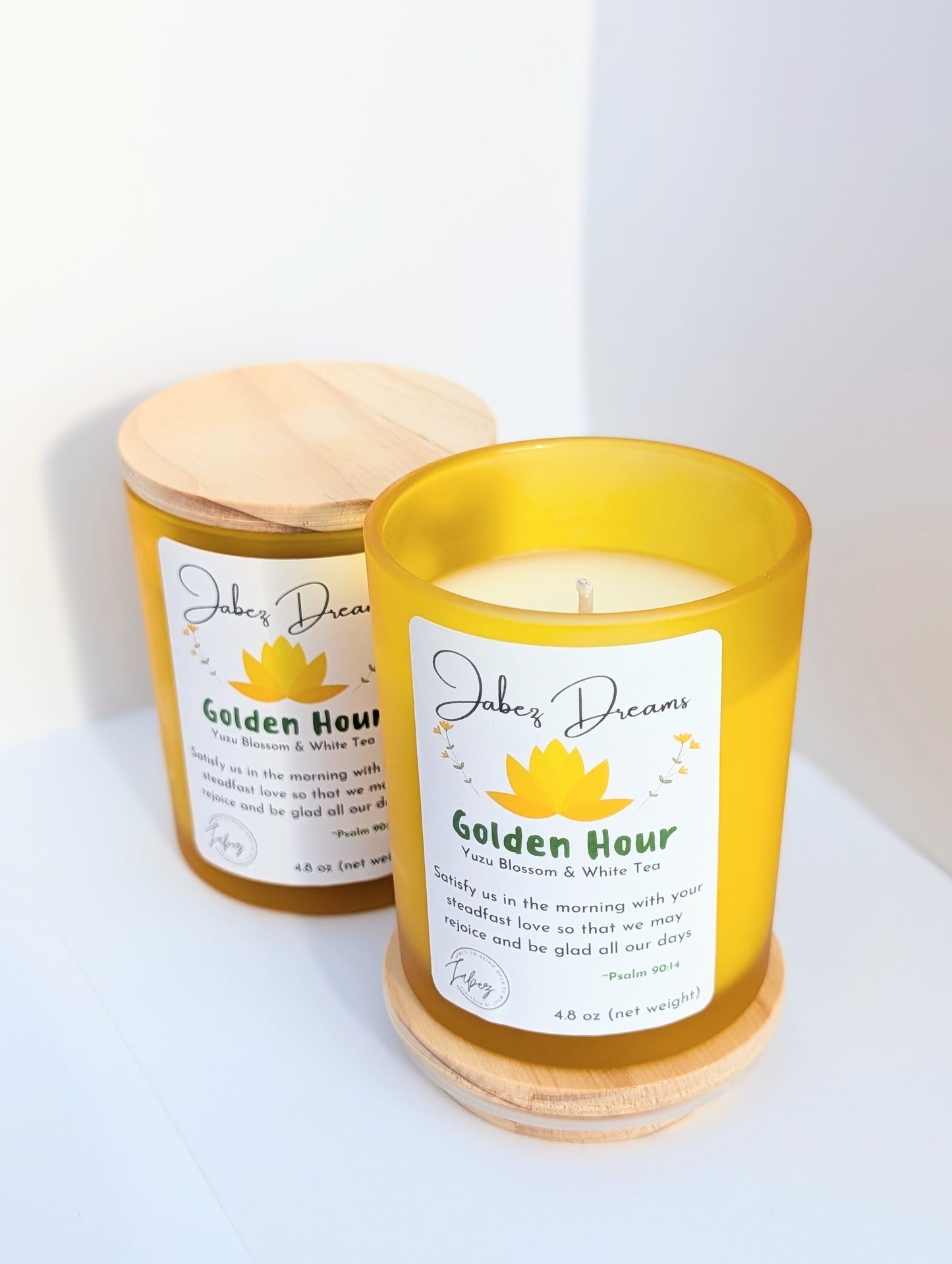 Golden Hour Candle with Bible Verse