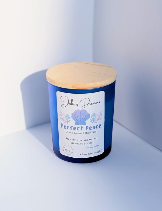 Perfect Peace Candle with Bible Verse