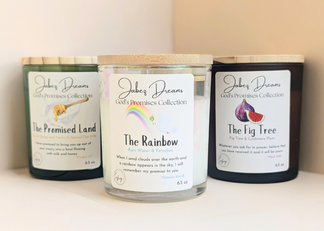 The Rainbow Scented Candle with Bible Verse